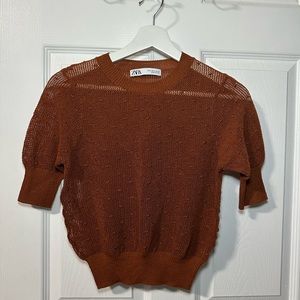 Zara crop knit blouse
